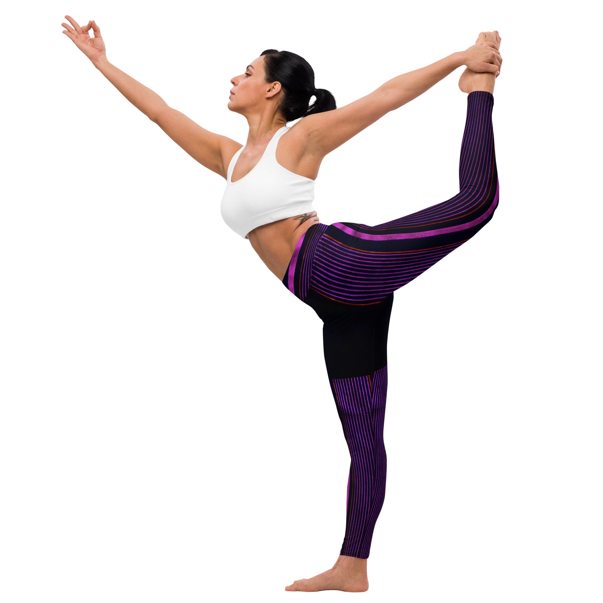 Dance Leggings. Yoga Pants. Gym or Workout High Waist Leggings. "Peppermint" Streetwear by WickedYo.